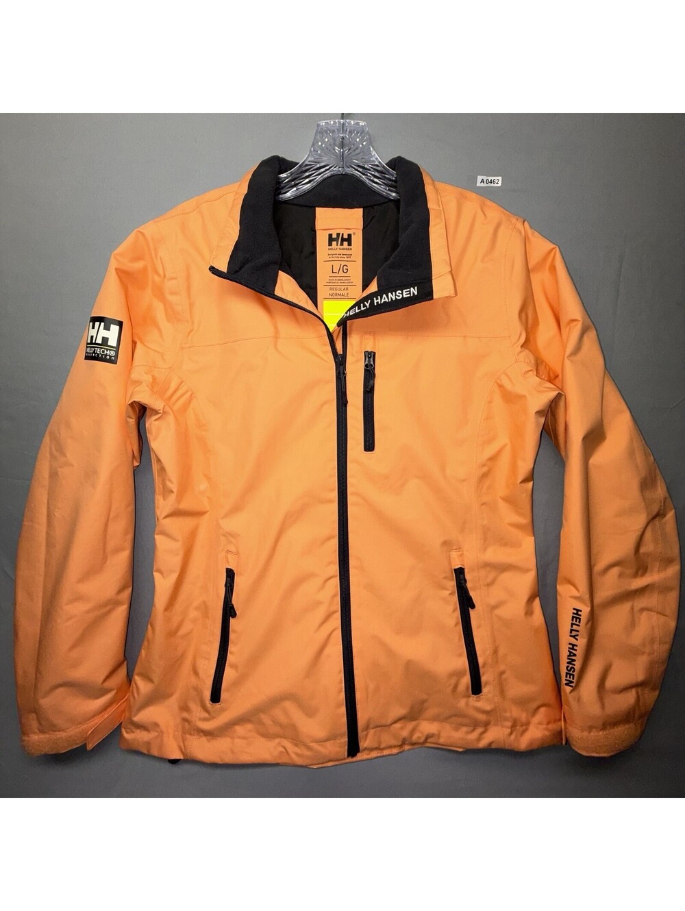 Helly Hansen Crew Midlayer Sailing Jacket Womens Large - RARE Vibrant Orange EUC
